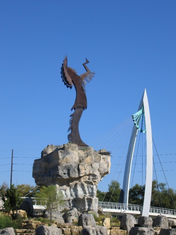 The ladies made a tour of the Keeper of the Flames Monument in downtown Wichita 