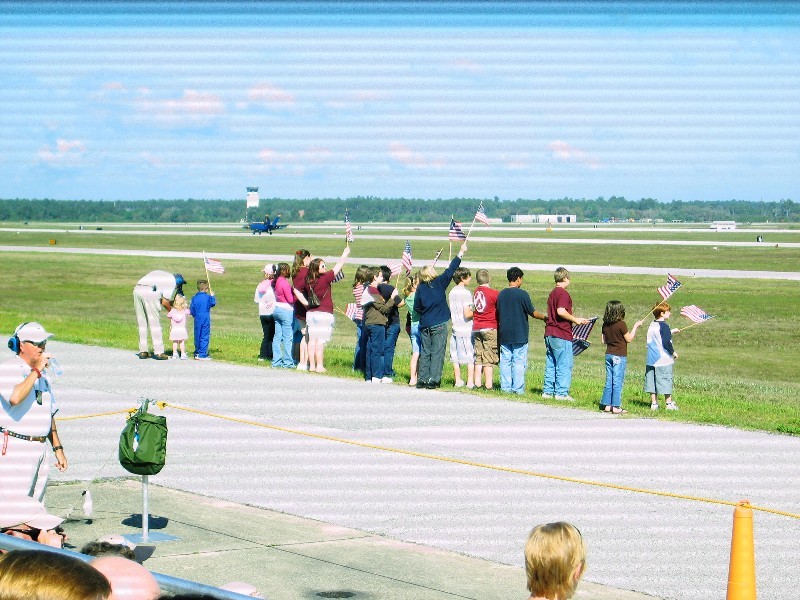 The kids are ready for the landings.