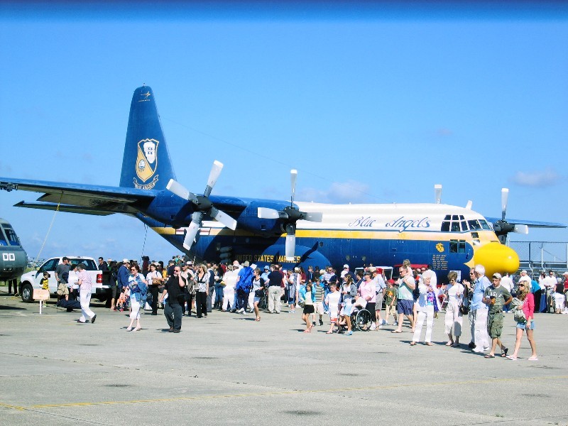 Fat Albert is the C-130 that carries the maintenance personnel for the shows and also takes part in the program.