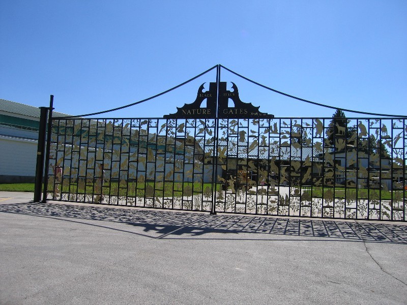 Nature's Gate with many of the Sculptor Korczak Ziolkowski's works hung on it. 
