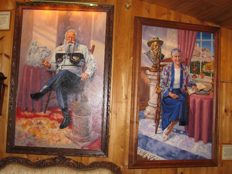 Some paintings of the Sculptor Korczak Ziolkowski's family members who still operate the Memorial. 
