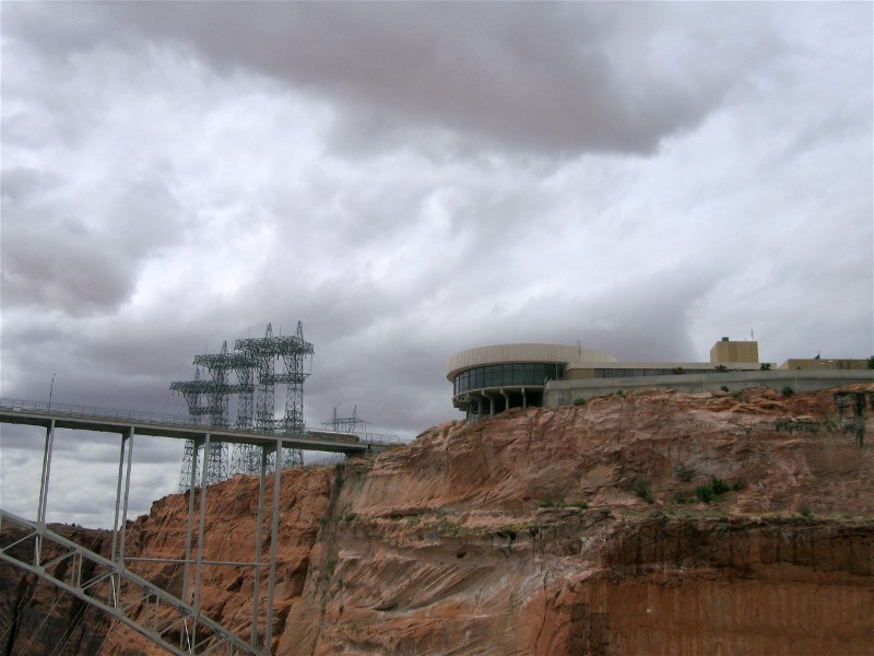 The Visitor Center from the top of the Dam