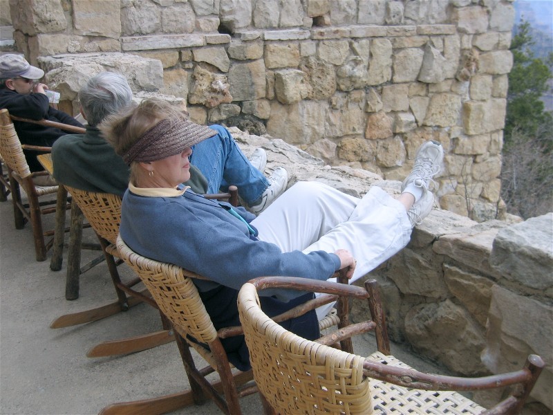 Taking a break at the Lodge