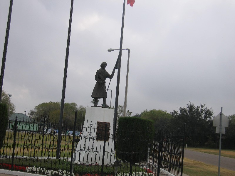 This is a statue of Father Miguel Hidalgo who is considered the father of the country of Mexico for leading the Revolution in 1810.