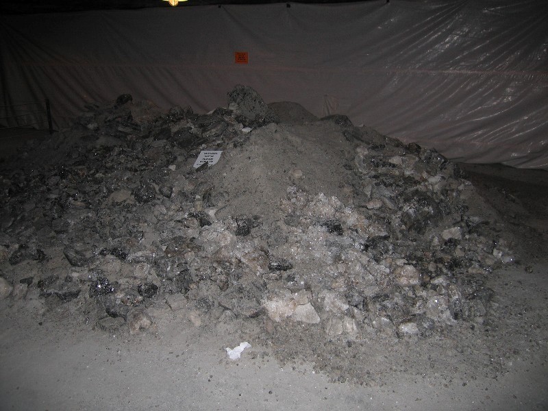 A pile of loose salt for tourists to take a sample.