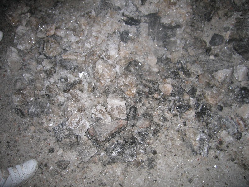 A pile of loose salt for tourists to take a sample.