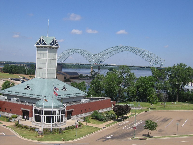 View of the I40 Bridge over the Mississippi from Mud Island 