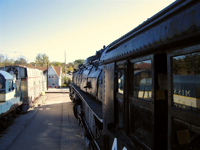 View down a 'Big Boy' nose on the fireman's side 