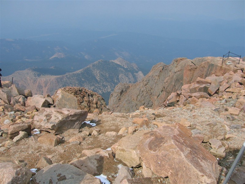 The views from the summit are breathtaking.  The day we visited was a bit cloudy, so we were unable to as far as would be possible on a clear day.  It is possible to see four states, the snow-covered peaks of the Continental Divide, the cities of Denver, Manitou Springs, Colorado Springs and the historic gold camps of Cripple Creek and Victor. 