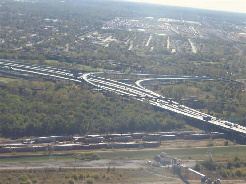 View of the Interstate from the top of the Arch