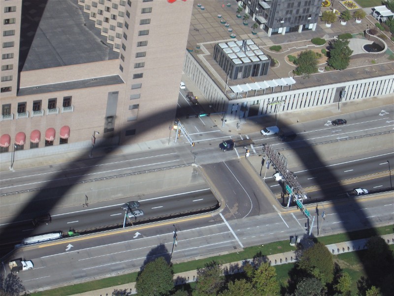 The Arch's shadow from the top of the Arch