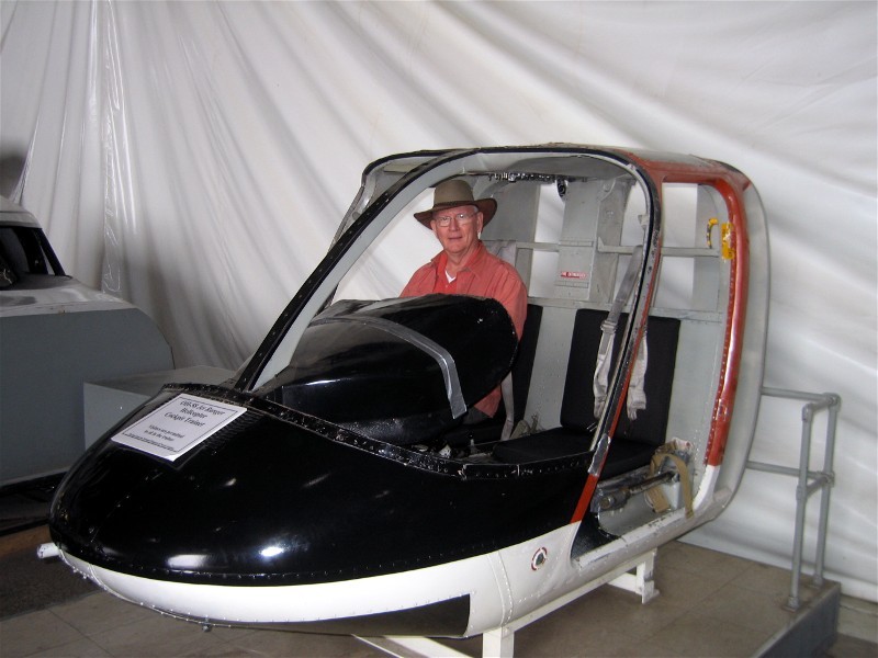 Mark in a Jet Ranger mockup
