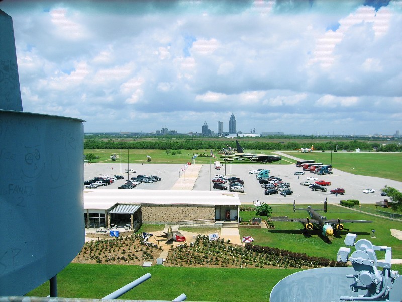 The Mobile AL skyline from the USS Alabama. 