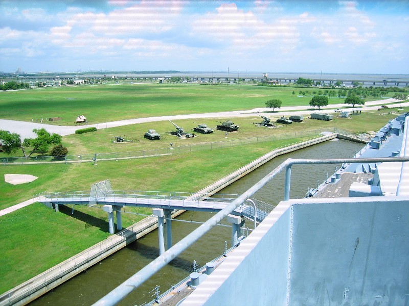 An array of military vehicless from the USS Alabama