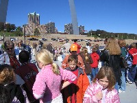 We were lucky (sic) to have three buses of 4th graders on the boat!